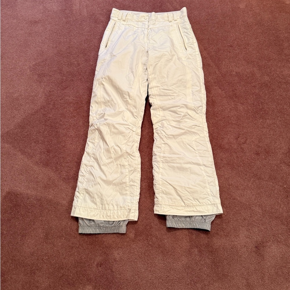 Oberneyer white snow pants sz16 jr.  ex condition. Waist/seat have been let out